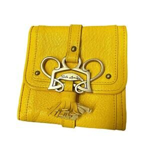 Kate Landry Yellow Leather Bifold Wallet